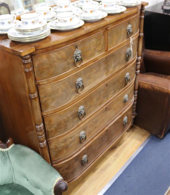 A George IV mahogany bow-fronted chest of drawers W.108cm